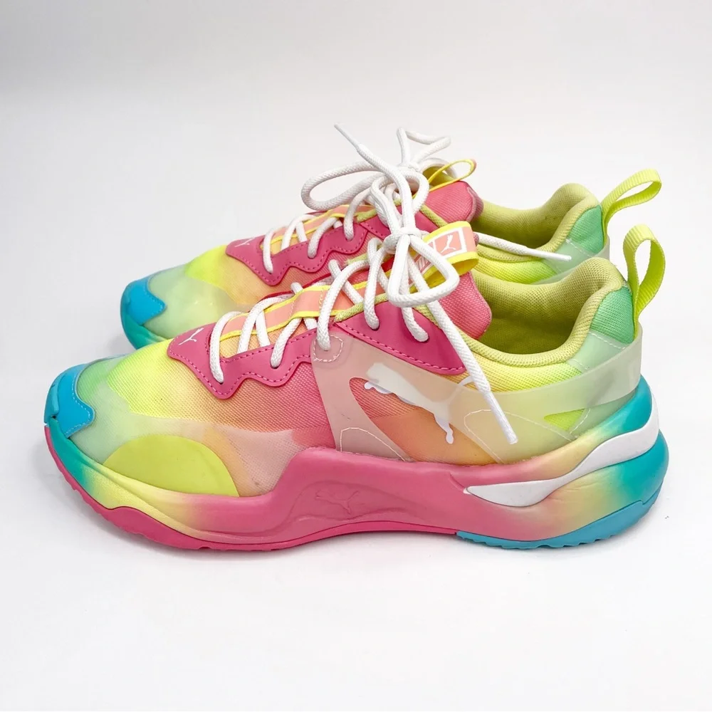 Puma For Free People Movement Rainbow Tie-Dye Rise Sneakers - Picture 4 of 10